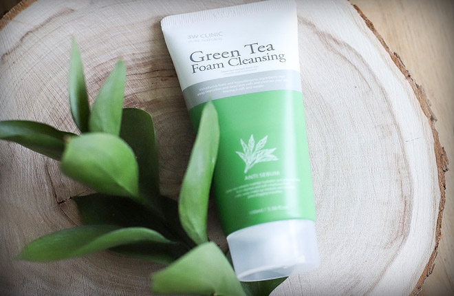 3W Clinic Cleansing Foam Green Tea